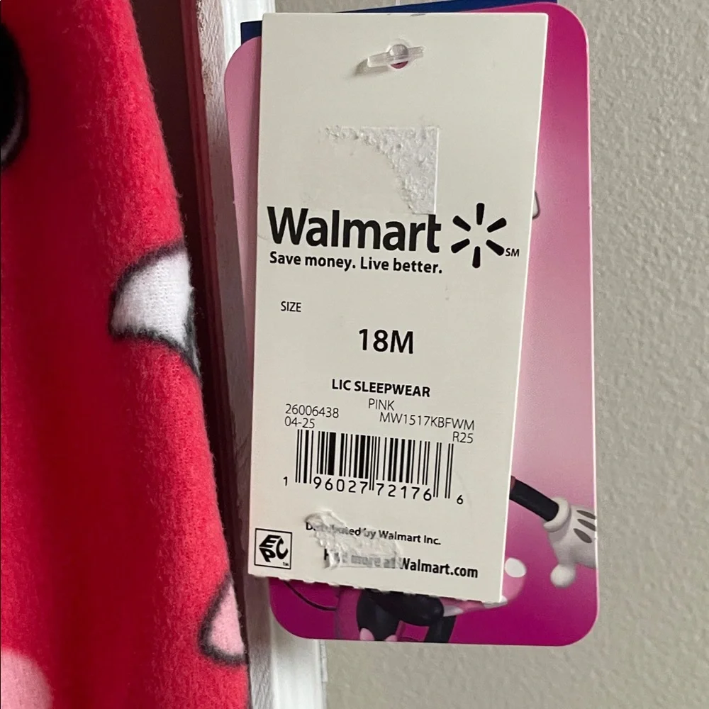 Disney Minnie Mouse Pink Kids Footie